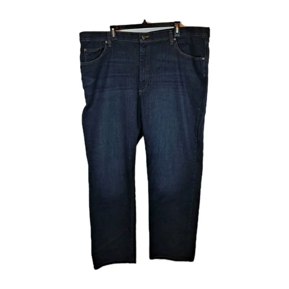 Lee Men's Relaxed Fit Jeans Size 46 x 34 Comfort Waistband Dark Wash